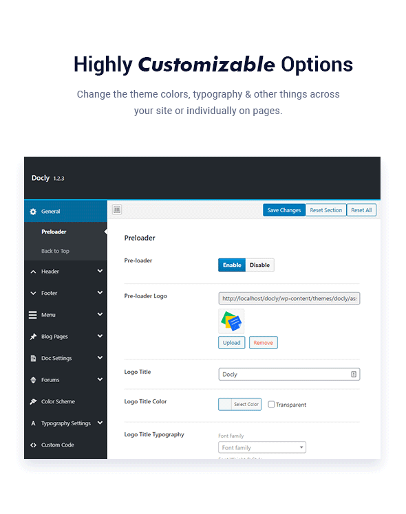 Docly Highly Customizable Options