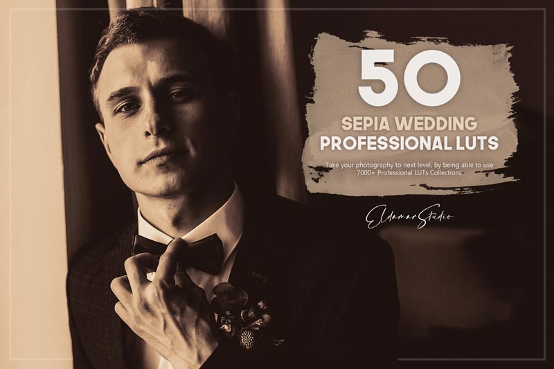 دانلود پریست لایت روم 50 Sepia Wedding LUTs Pack