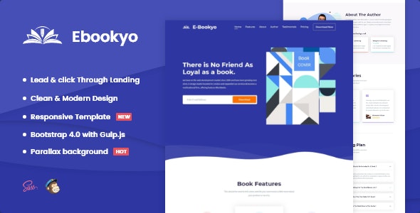 دانلود قالب سایت Ebookyo - قالب صفحه فرود چند منظوره HTML