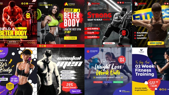 دانلود پروژه افتر افکت Fitness Promo Instagram Post