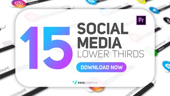 دانلود پروژه آماده پریمیر Simple White Social Media Lower Thirds