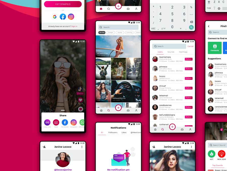 دانلود UI Kit اپلیکیشن موبایل Teensy - نسخه XD