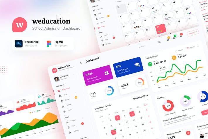 دانلود UI Kit داشبورد و مدیریت چند منظوره Weducation