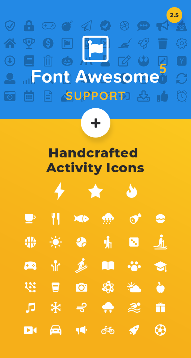 Fontawesome 5 and custom activity icons Fontawesome 5 and custom activity icons