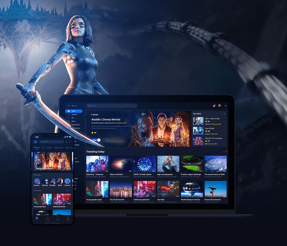 دانلود UI Kit اپلیکیشن و پلتفرم Video Sharing Platform