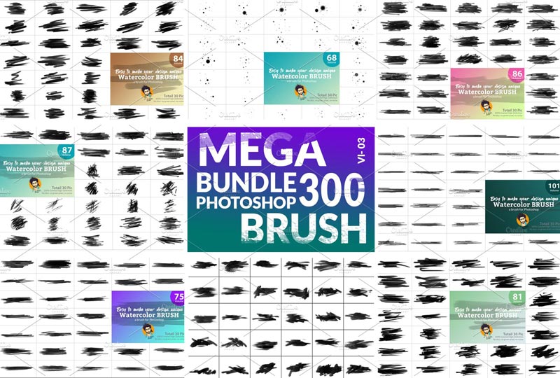 دانلود Watercolor Brush Bundle Vl 03