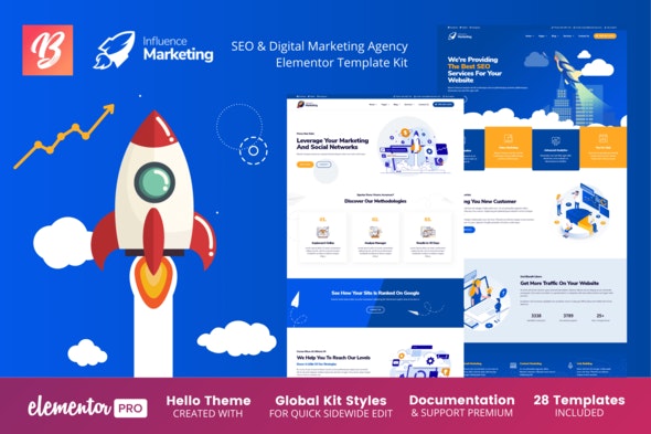 دانلود کیت المنتور Influence Marketing - قالب مارکتینگ وردپرس
