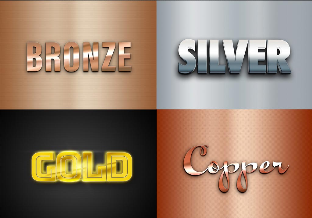 دانلود موکاپ و استایل لایه باز Metal Text Effects