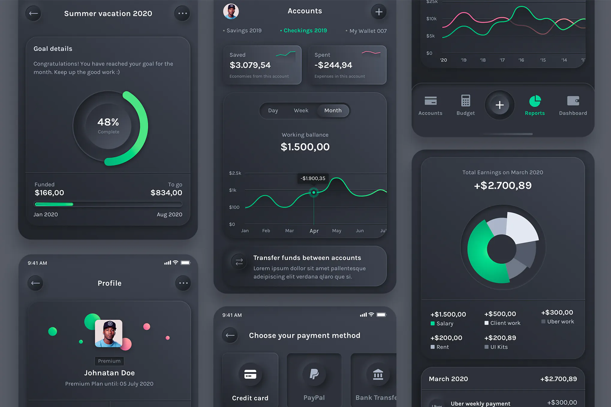دانلود UI Kit و رابط کاربری لایه باز Neumorphic Budget Planner