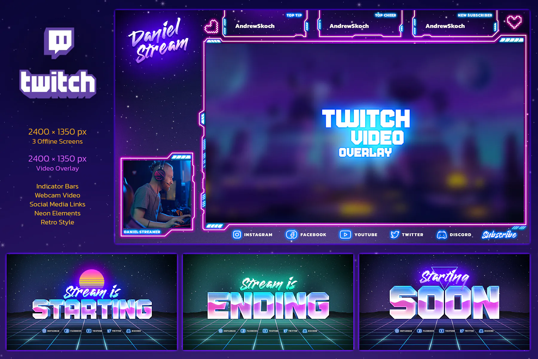 دانلود UI Kit و رابط کاربری لایه باز Twitch Gaming Kit