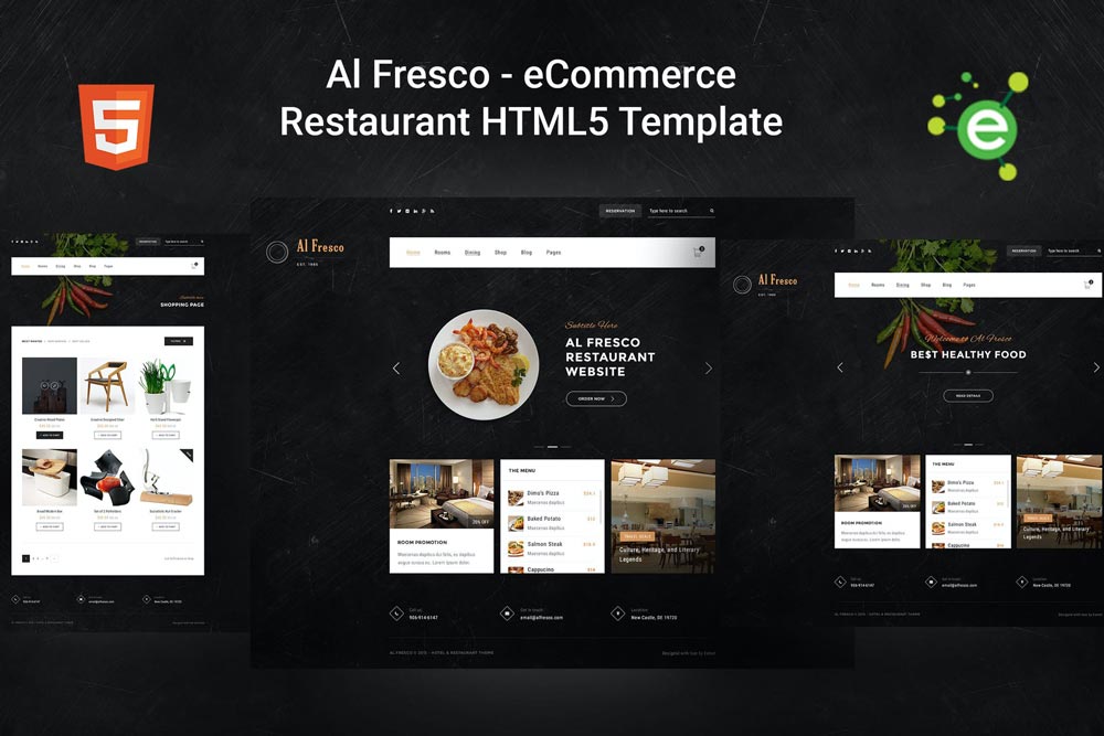 دانلود قالب سایت اورجینال AlFresco - قالب رستوران چند منظوره HTML5