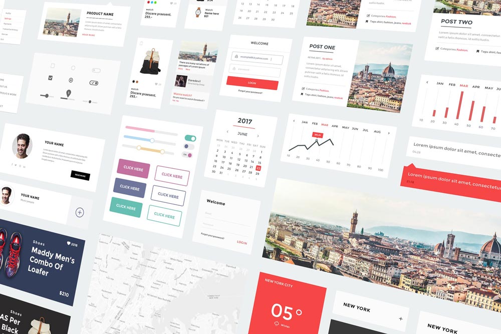 Awesome-Web-UI-KIt دانلود طرح لایه باز رابط کاربری Awesome Web UI KIt