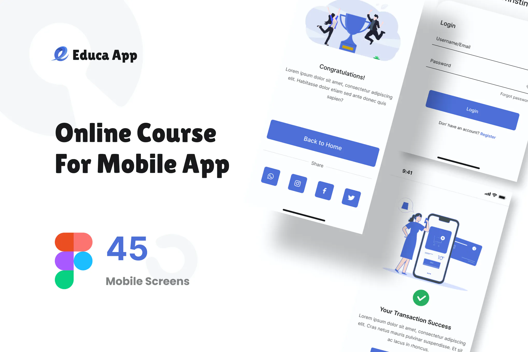 دانلود UI Kit و رابط کاربری لایه باز Educa