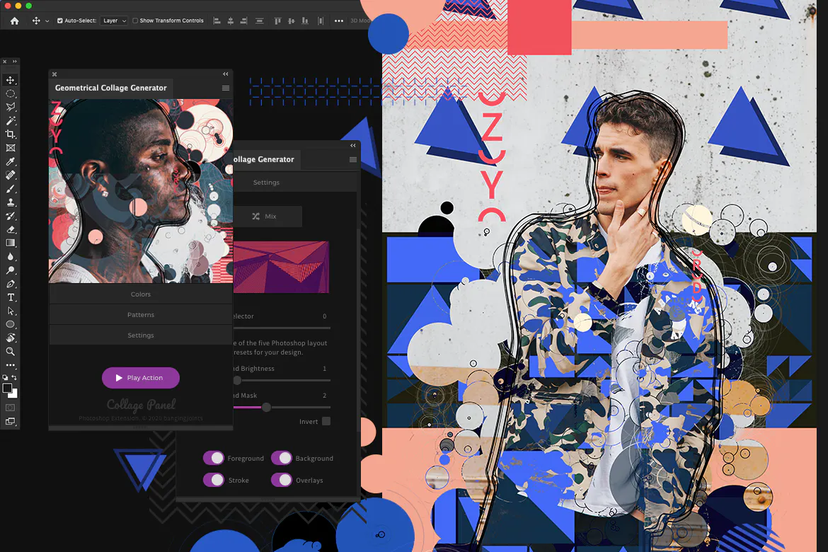 دانلود پلاگین فتوشاپ Geometrical Collage Generator