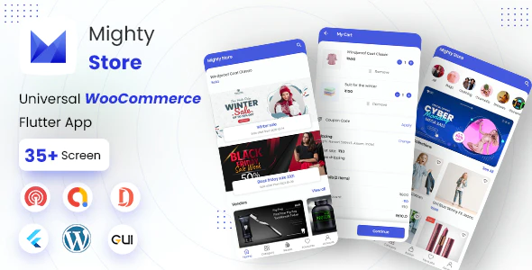 دانلود سورس فلاتر MightyStore - سورس اپلیکیشن فروشگاه چند منظوره