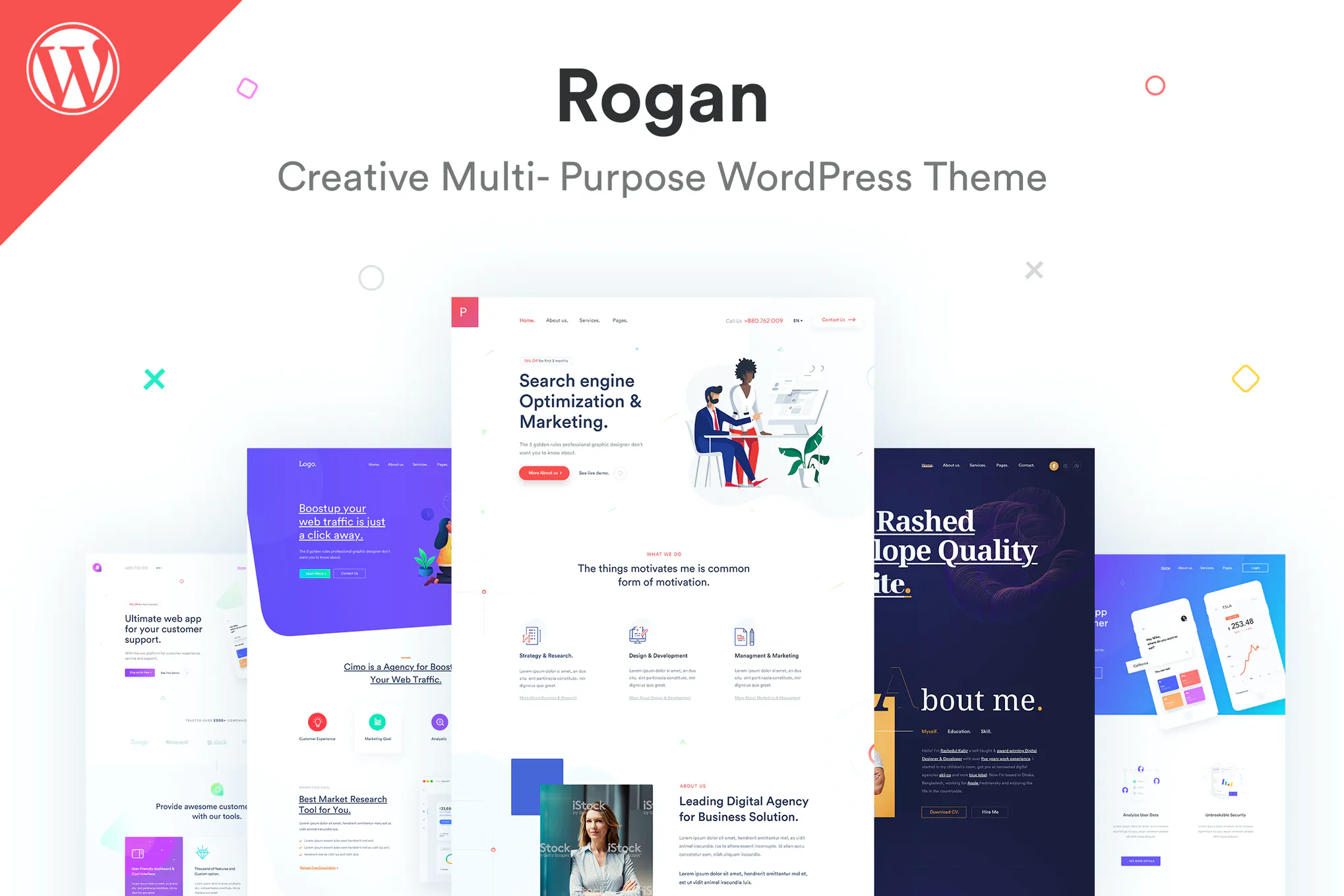 Rogan - Creative Multipurpose WordPress Theme دانلود قالب وردپرس Rogan - پوسته چند منظوره و خلاقانه وردپرس