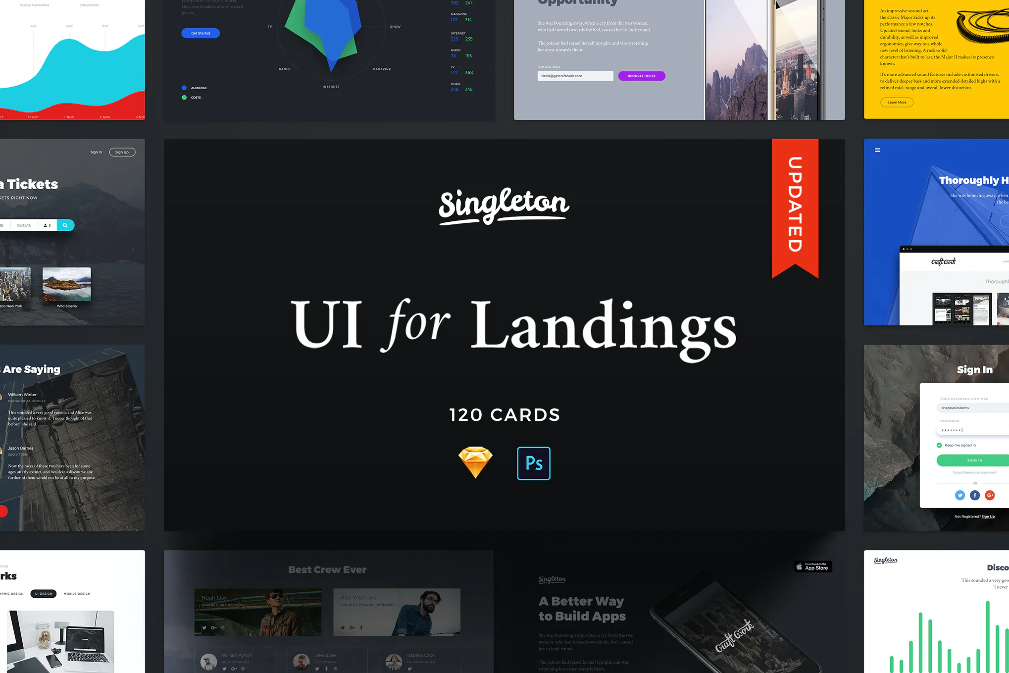 Singleton UI Pack دانلود طرح لایه باز رابط کاربری Singleton UI Pack