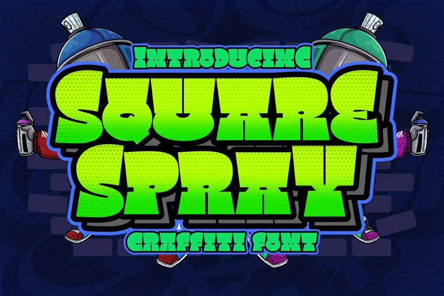 دانلود فونت انگلیسی Square Spray Graffiti Font + فونت وب