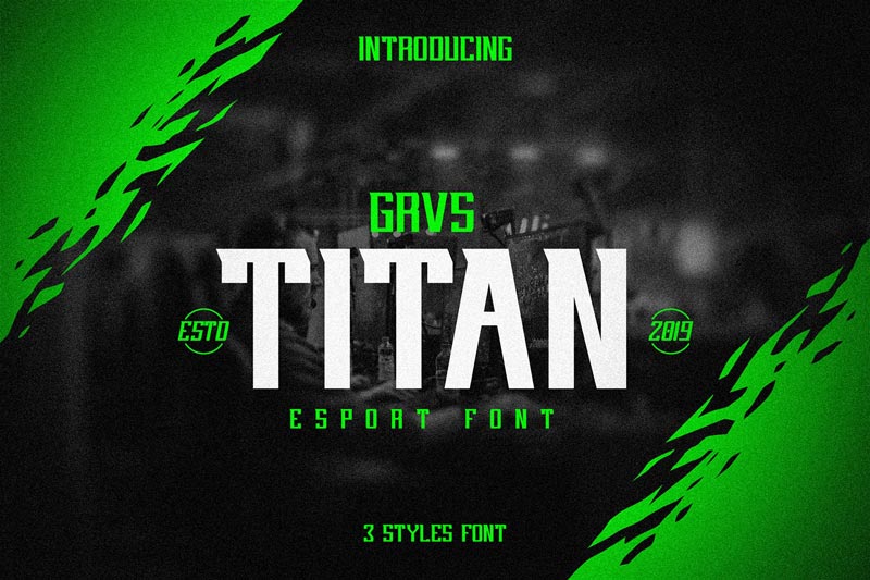 دانلود فونت انگلیسی Titan - فونت گرافیگی و eSports تایتان