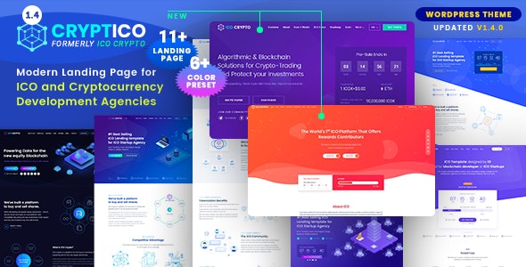 دانلود قالب وردپرس Cryptico - پوسته صفحه فرود خدمات ارز دیجیتال وردپرس