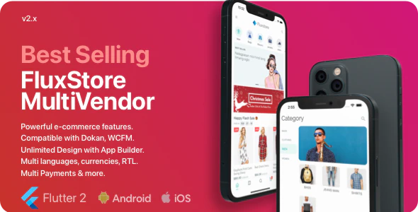 دانلود سورس متن باز اپلیکیشن موبایل Fluxstore Multi Vendor