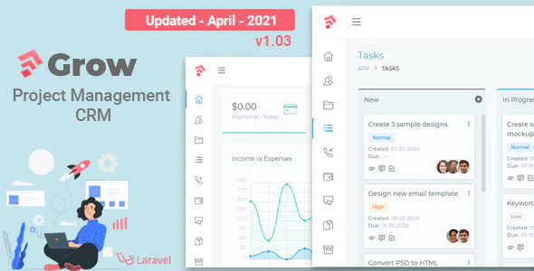 دانلود اسکریپت Grow CRM - سیستم مدیریت پروژه لاراول حرفه ای