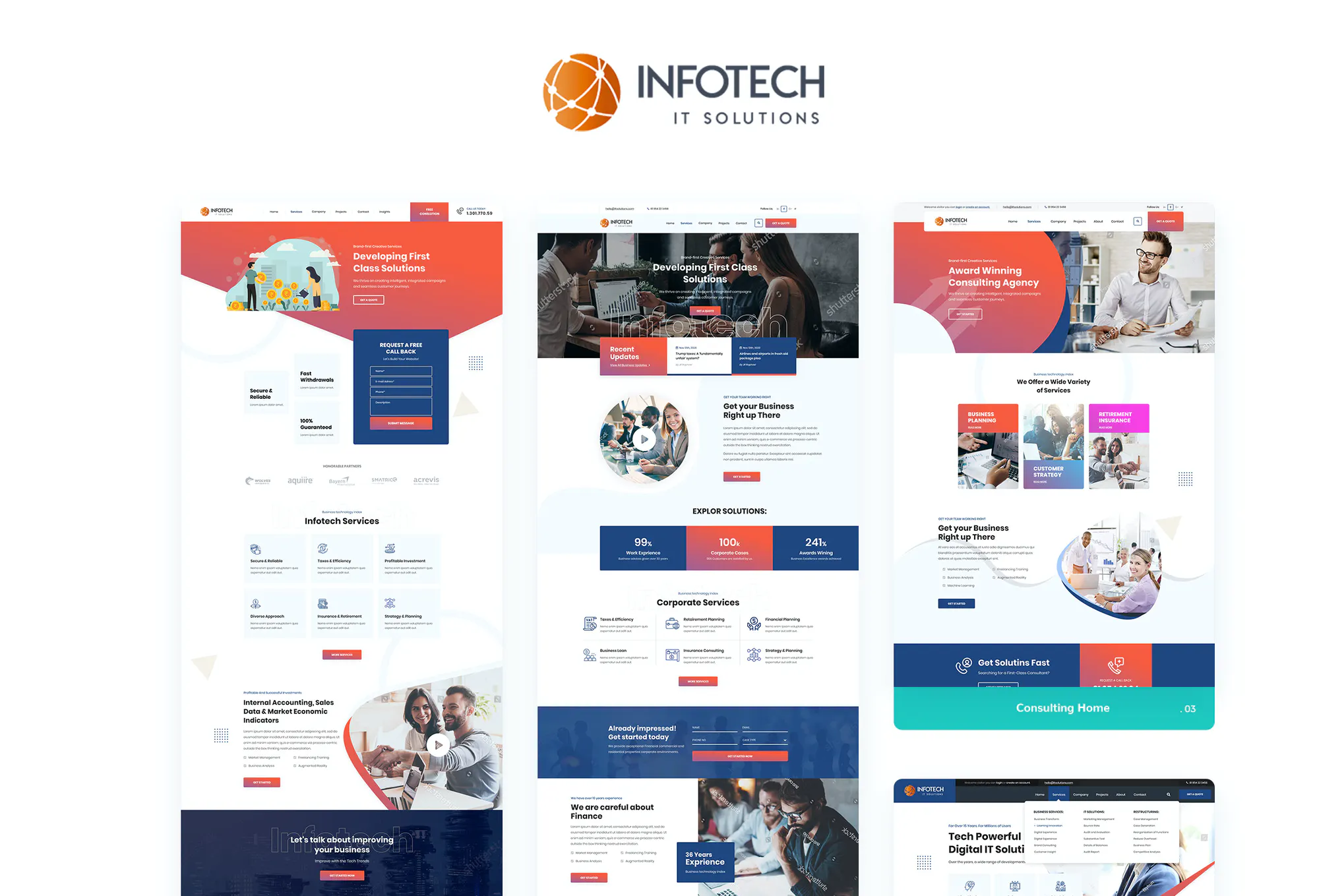 دانلود قالب سایت Infotech - قالب چند منظوره کسب و کار HTML