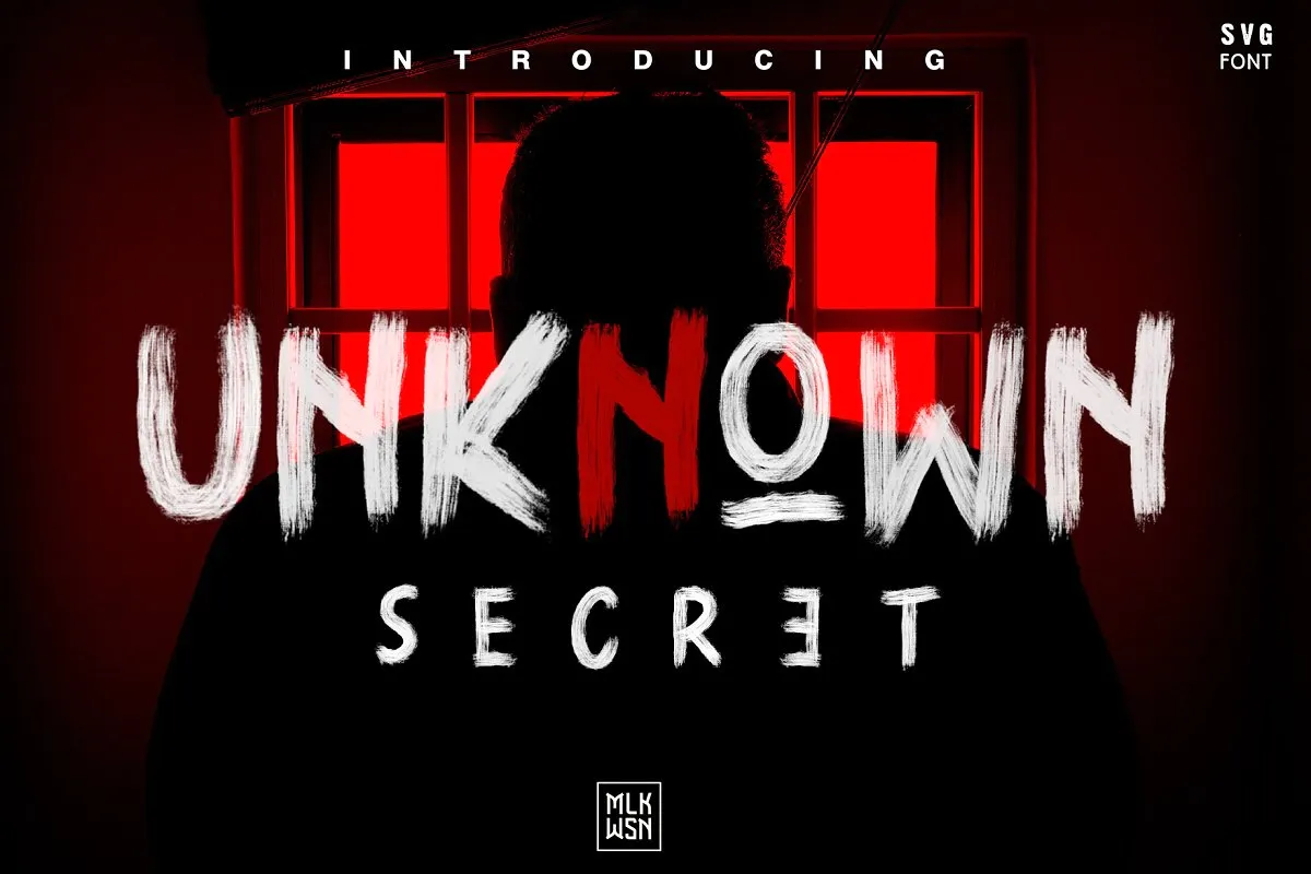 دانلود فونت انگلیسی Unknown Secret - SVG Brush Font