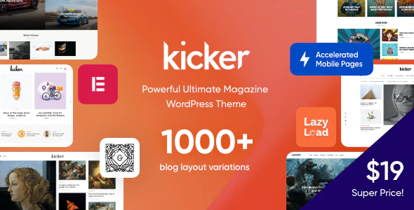 قالب وردپرس Zilly – فروشگاه آنلاین مواد غذایی و سوپرمارکت دانلود قالب وردپرس Kicker - پوسته مجله ای چند منظوره وردپرس