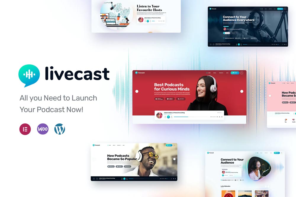 دانلود قالب وردپرس Livecast - پوسته تخصصی پادکست صوتی وردپرس