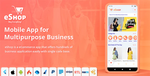 دانلود سورس متن باز اپلیکیشن فلاتر eShop