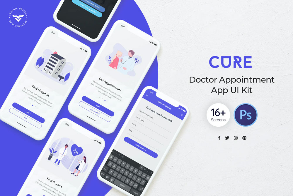 دانلود رابط کاربری اپلیکیشن موبایل Cure