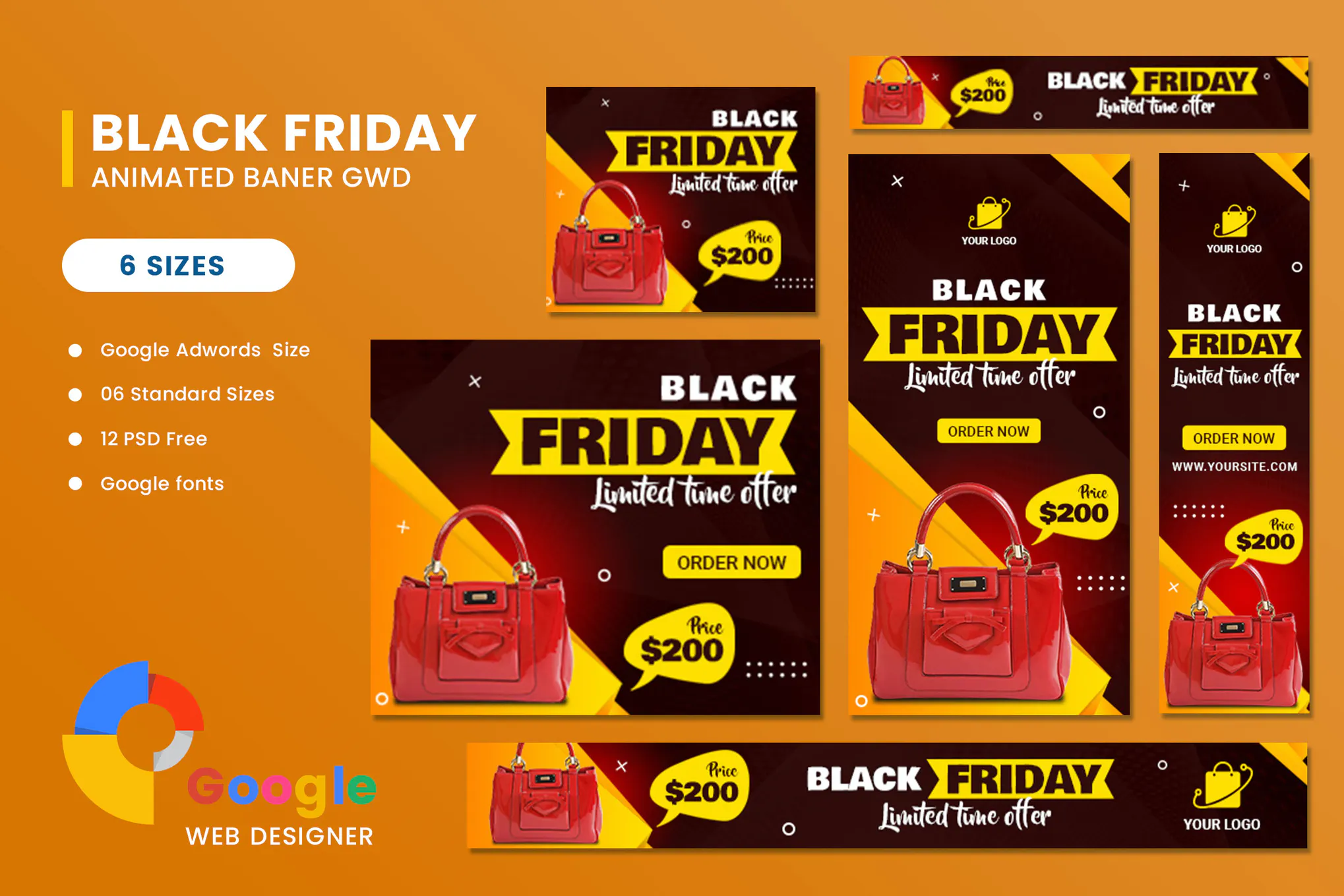 دانلود بنر HTML5 و لایه باز Black Friday Sale Product
