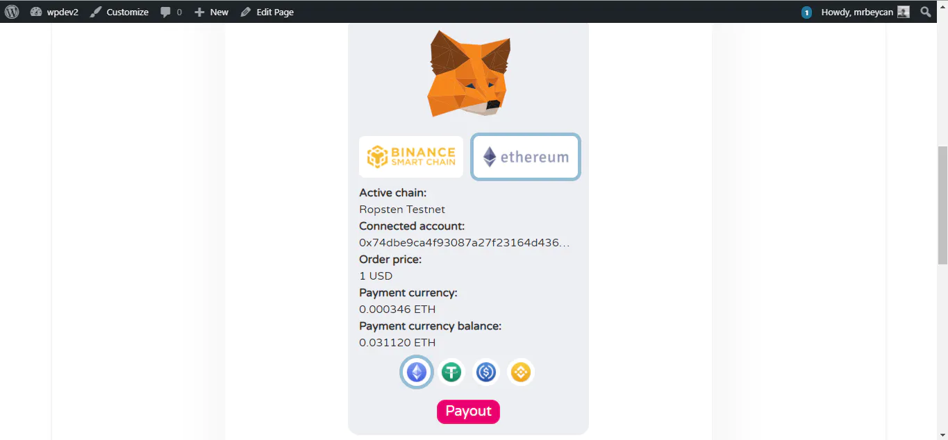 CryptoPay WooCommerce Cryptocurrency pay plugin 1