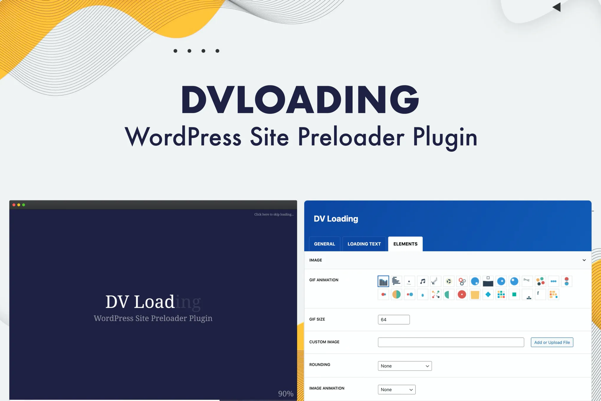 دانلود افزونه وردپرس DV Loading | افزونه پیش بارگذاری و Preloader وردپرس