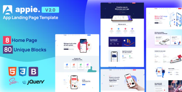 دانلود قالب سایت Appie - قالب صفحه فرود معرفی اپلیکیشن HTML
