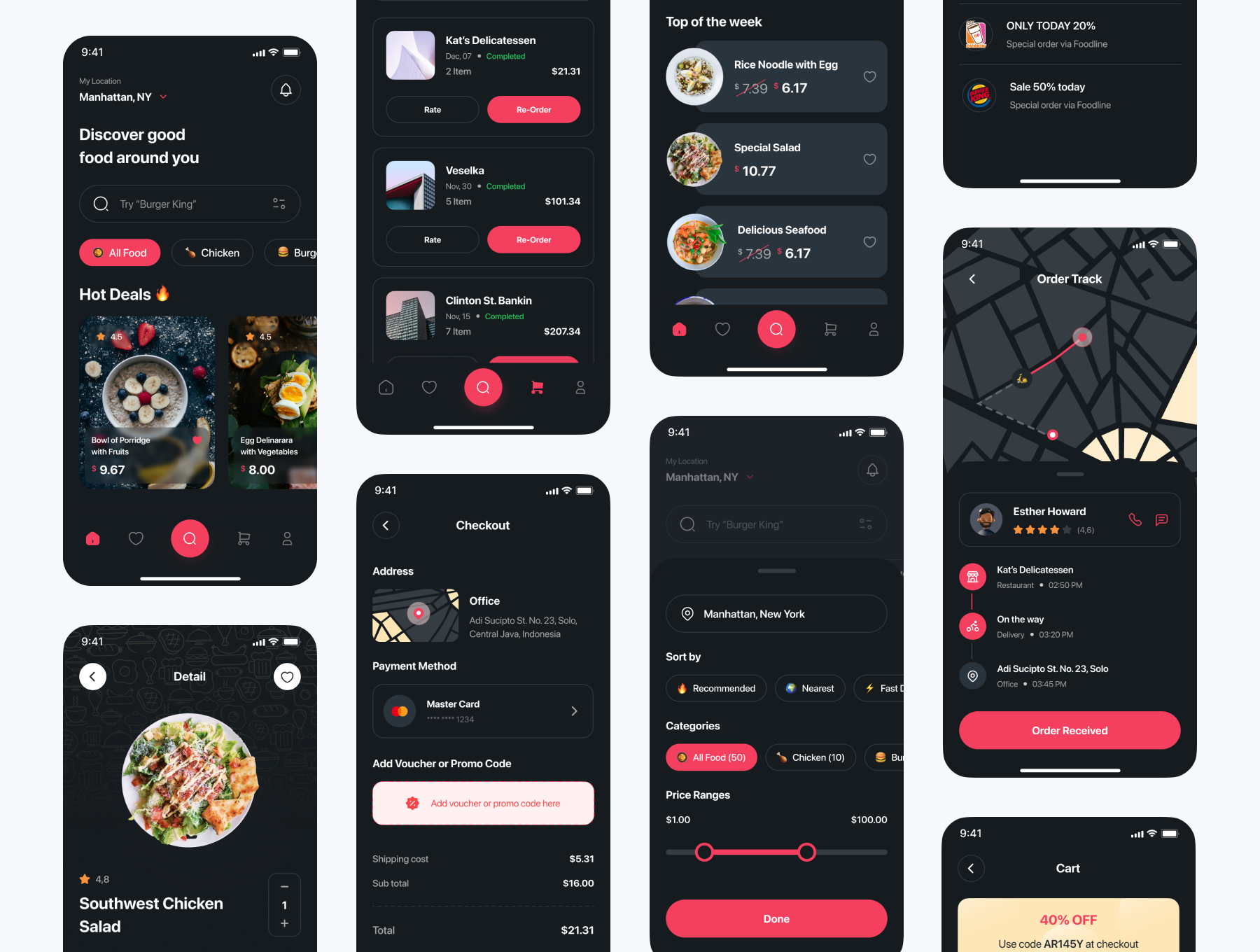 Foodline - Food Delivery App UI Kit