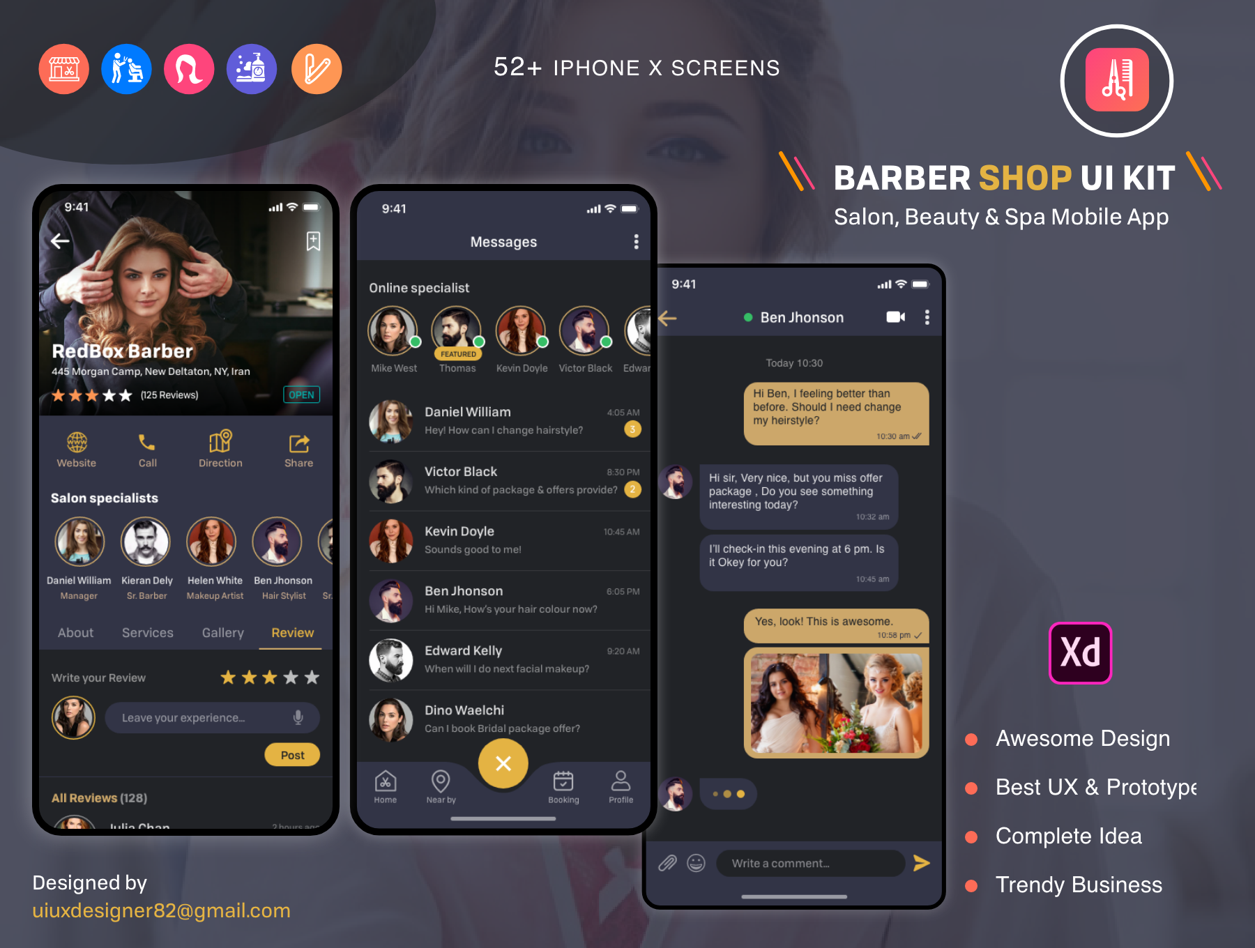 Barber Haircut Salon Beauty UI KIT 4