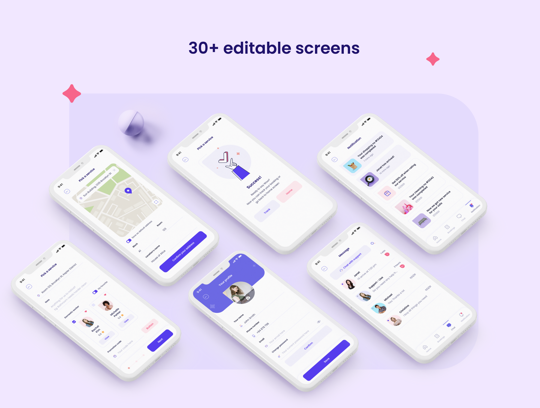 دانلود رابط کاربری Housework Service App UI Kit