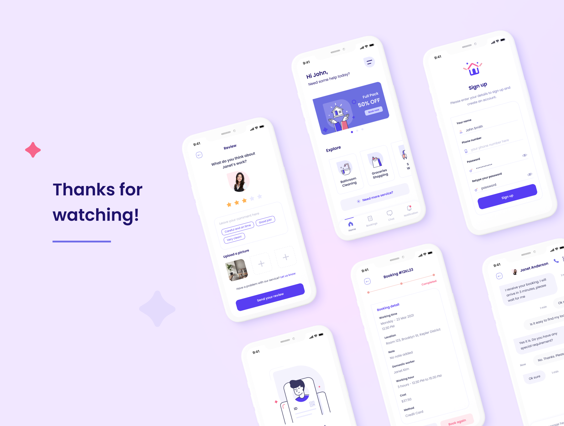 دانلود رابط کاربری Housework Service App UI Kit