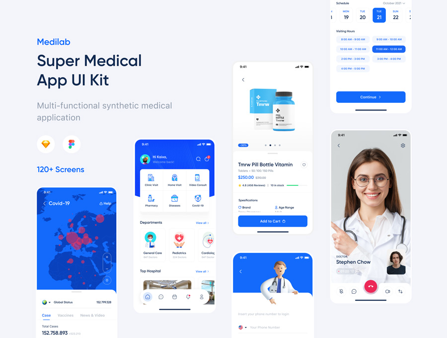 دانلود رابط کاربری Medilab - Super Medical App UI Kit