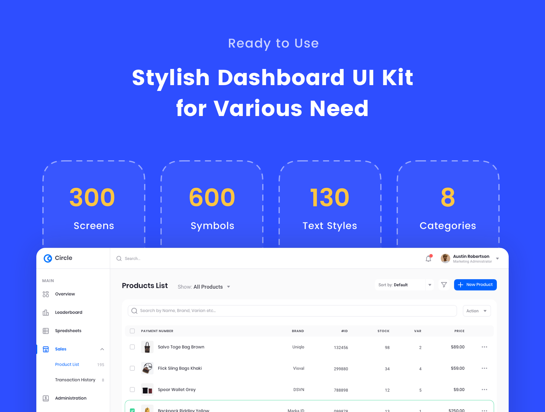 Square Dashboard UI Kit