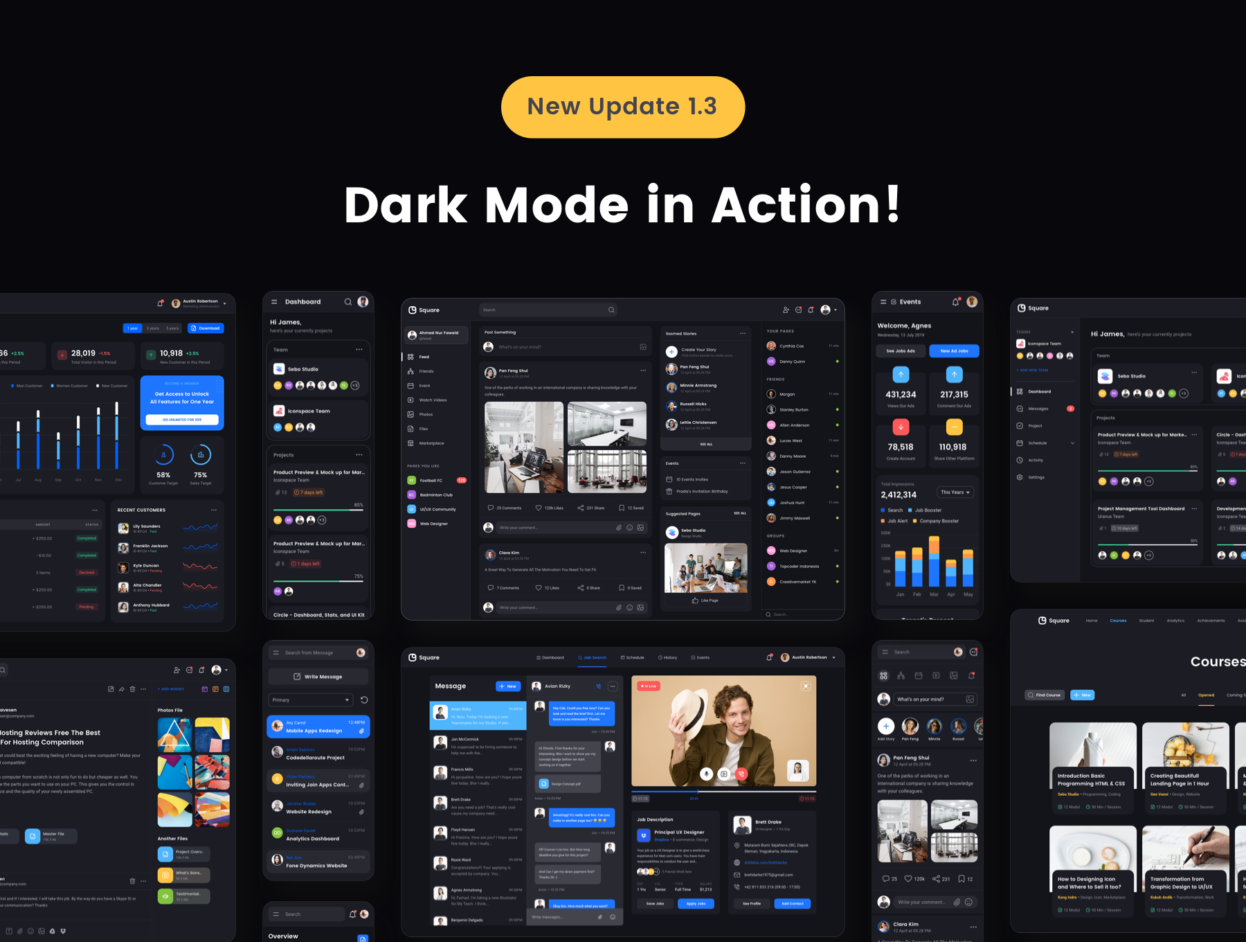 Square Dashboard UI Kit
