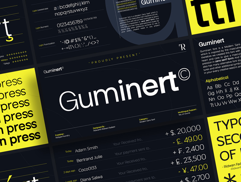 دانلود فونت انگلیسی Guminert Font Family