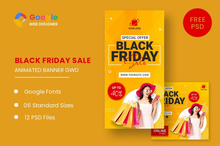 دانلود بنر HTML5 و لایه باز Black Friday Sale