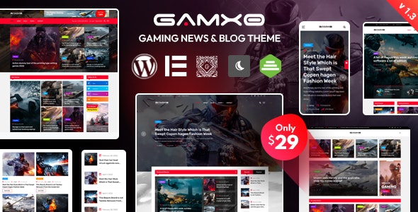 دانلود قالب وردپرس Gamxo - پوسته نقد و بررسی، اخبار و گیمینگ راست چین وردپرس