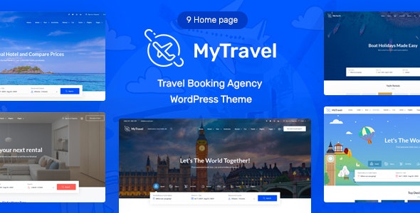 دانلود قالب وردپرس MyTravel - پوسته تور گردشگری و رزرواسیون هتل وردپرس