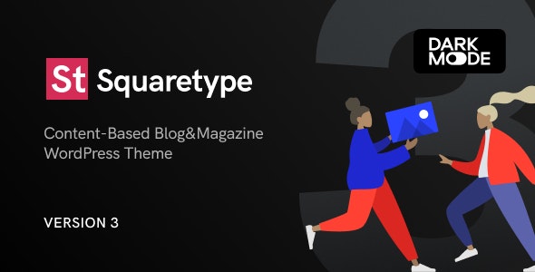 دانلود قالب وردپرس Squaretype - پوسته وبلاگ مدرن و راست چین وردپرس