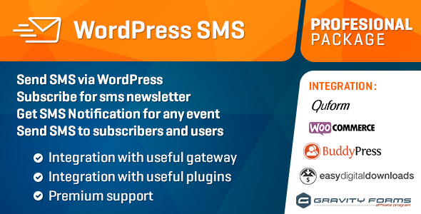 دانلود افزونه وردپرس WP SMS Pro Pack - افزونه پنل و مدیریت پیامک وردپرس