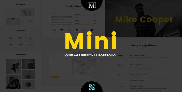 دانلود قالب وردپرس Mini - پوسته نمونه کار شخصی و تک صفحه ای وردپرس